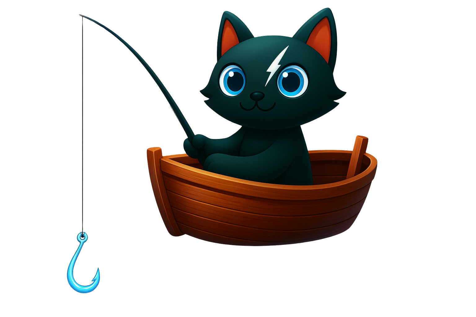 Cat on a wooden boat